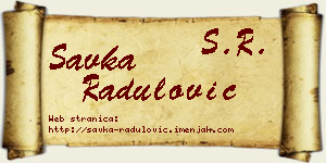 Savka Radulović vizit kartica